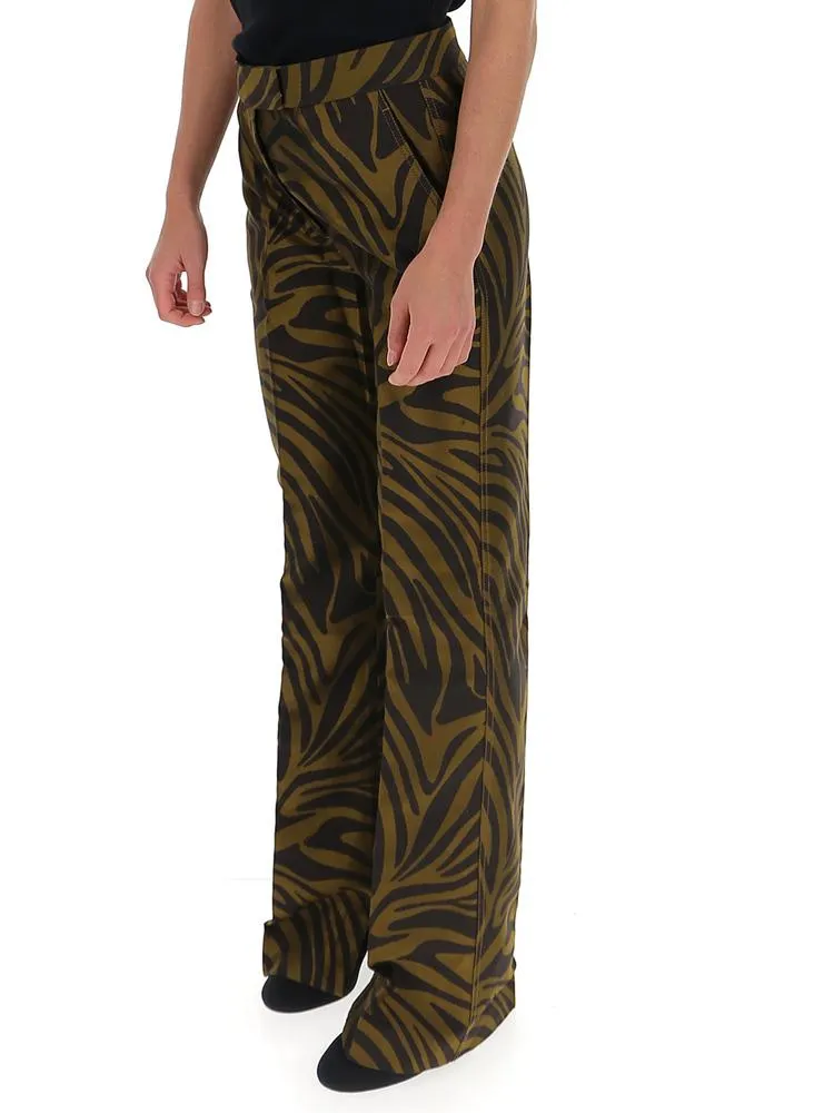 3.1 Phillip Lim Zebra Print Flared Trousers