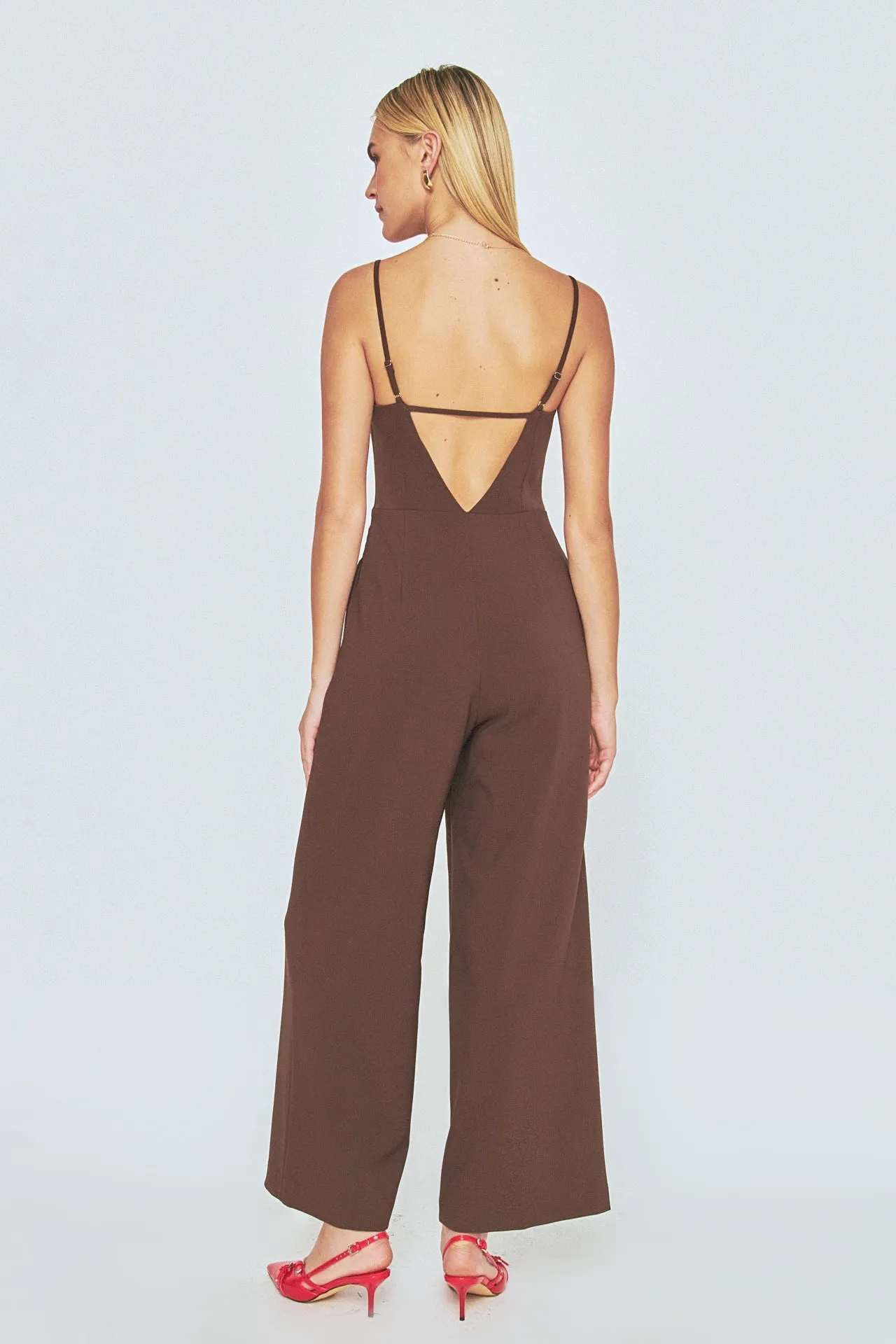 Adjustable Bustier Wide Leg Jumpsuit