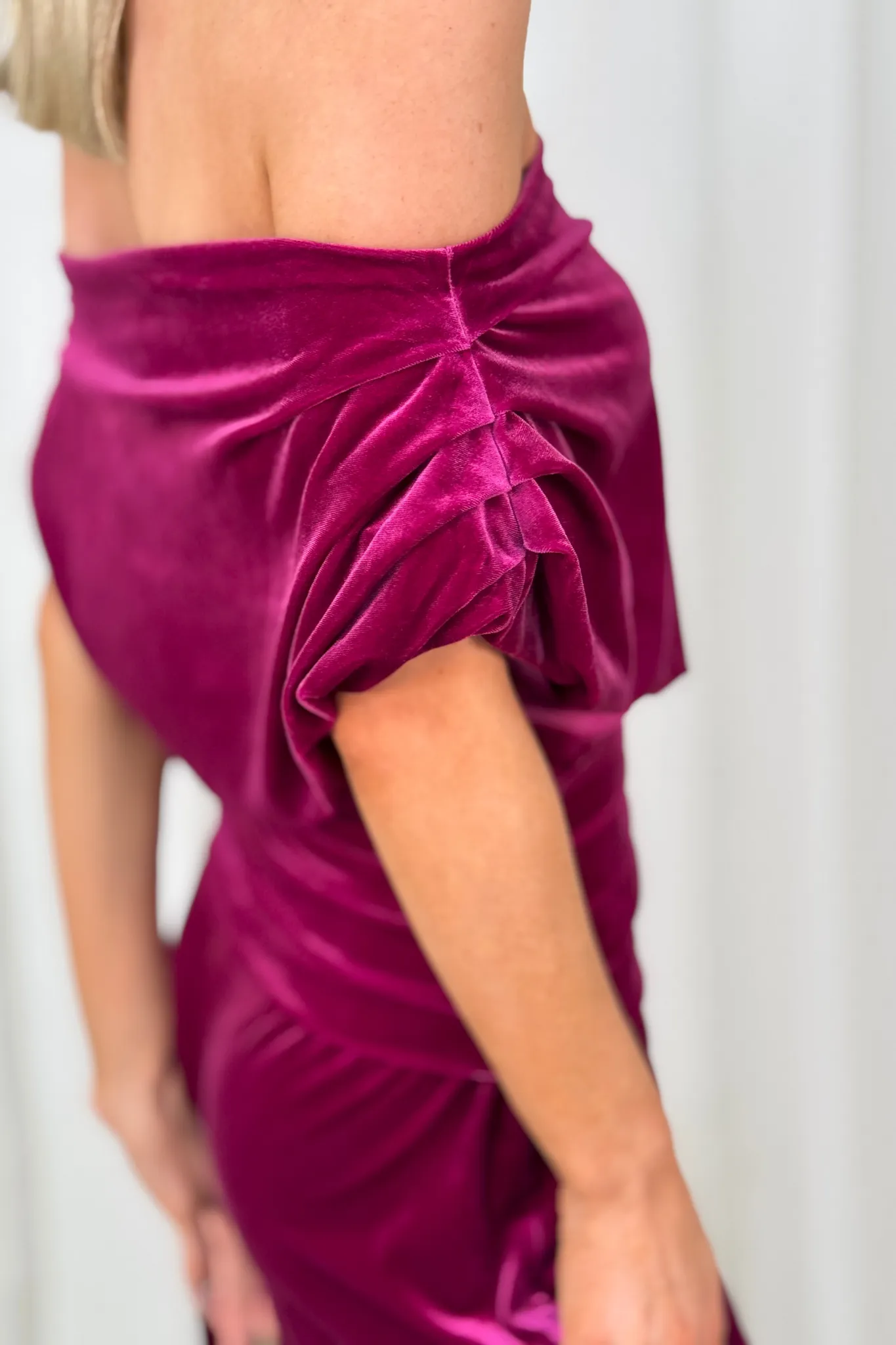 Alexandra Velvet Jumpsuit In Magenta