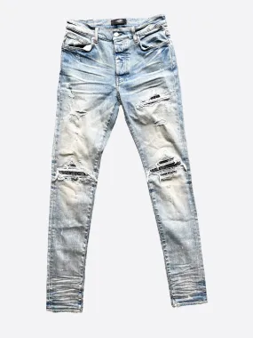 Amiri Blue Bandana Patch MX1 Distressed Denim