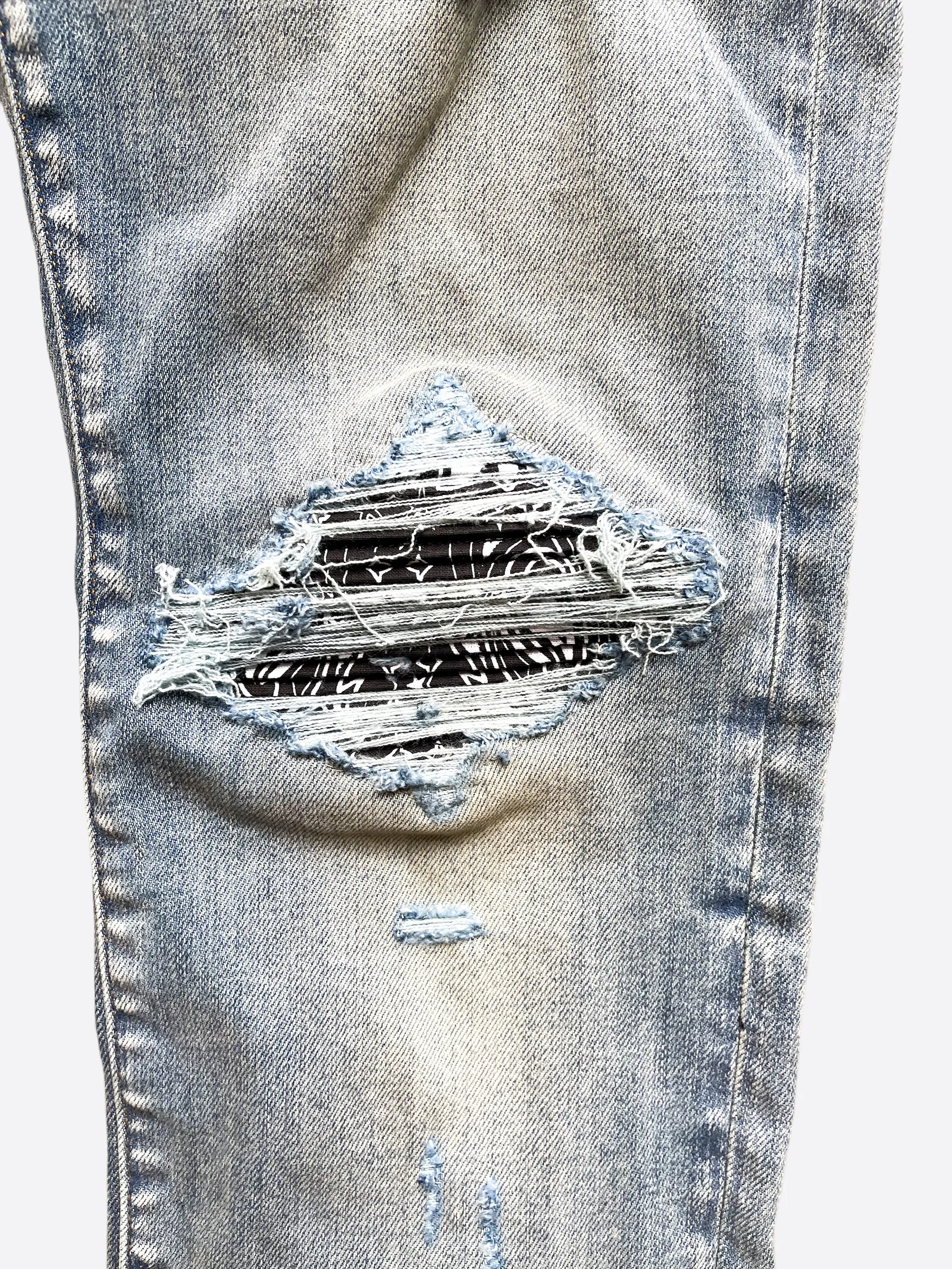 Amiri Blue Bandana Patch MX1 Distressed Denim