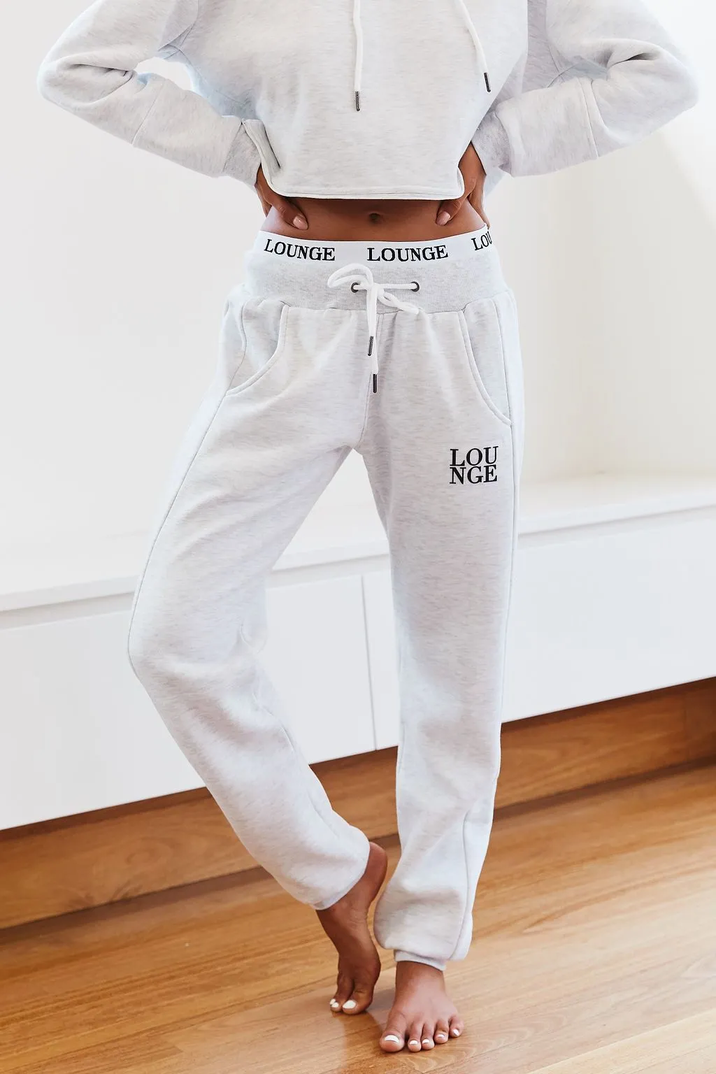 Ash White Fitted Joggers