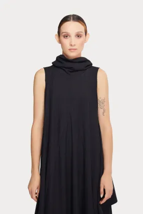 Asymmetrical Sleeveless Long Dress Black