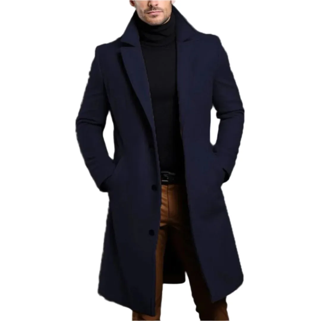 Autumn / winter Long Trench Coat For Men