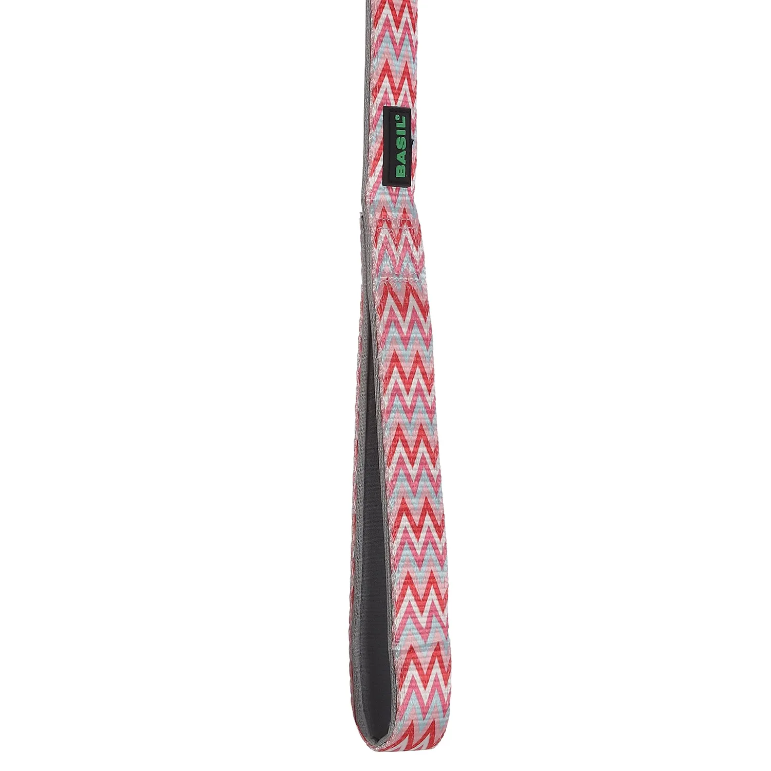 BASIL Padded Adjustable Pet Collar, 4 Ft Leash & Harness (Zig Zag, Red)