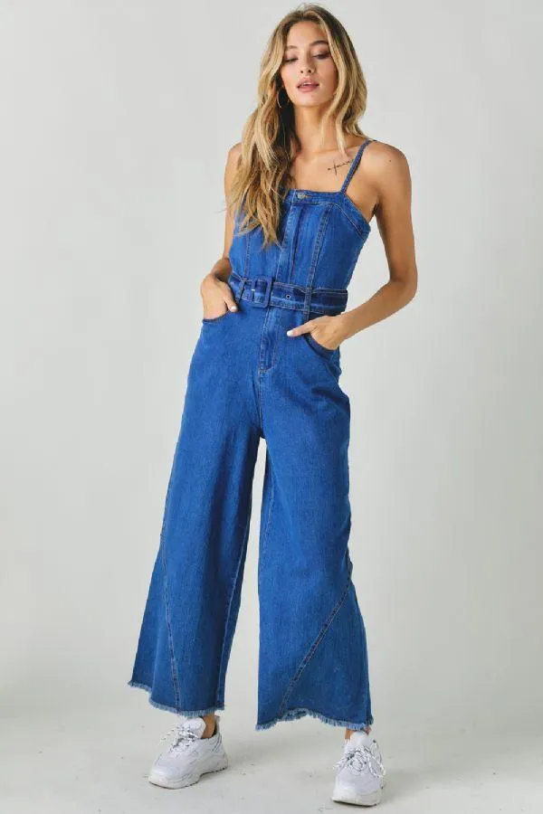 Bell Bottom Denim Jumpsuit