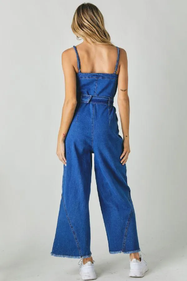 Bell Bottom Denim Jumpsuit