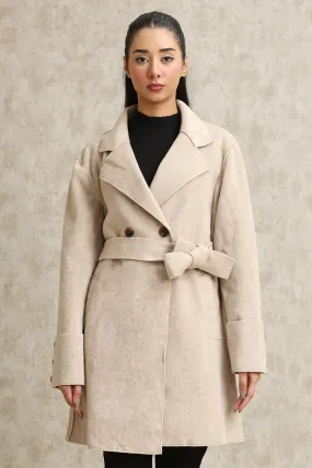 BELTED TRENCH COAT-BEIGE