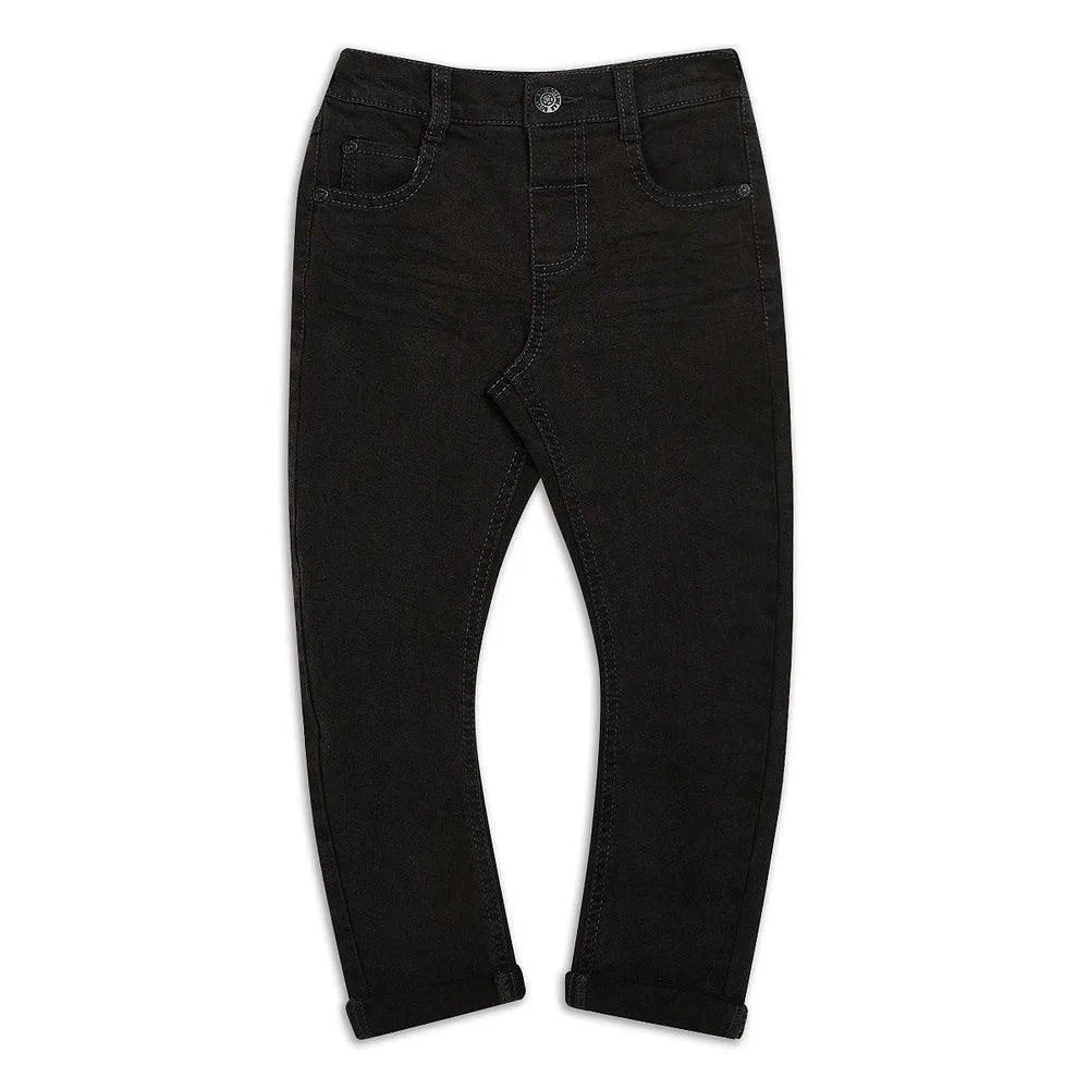 Bow Leg Denim Jeans Dark Grey