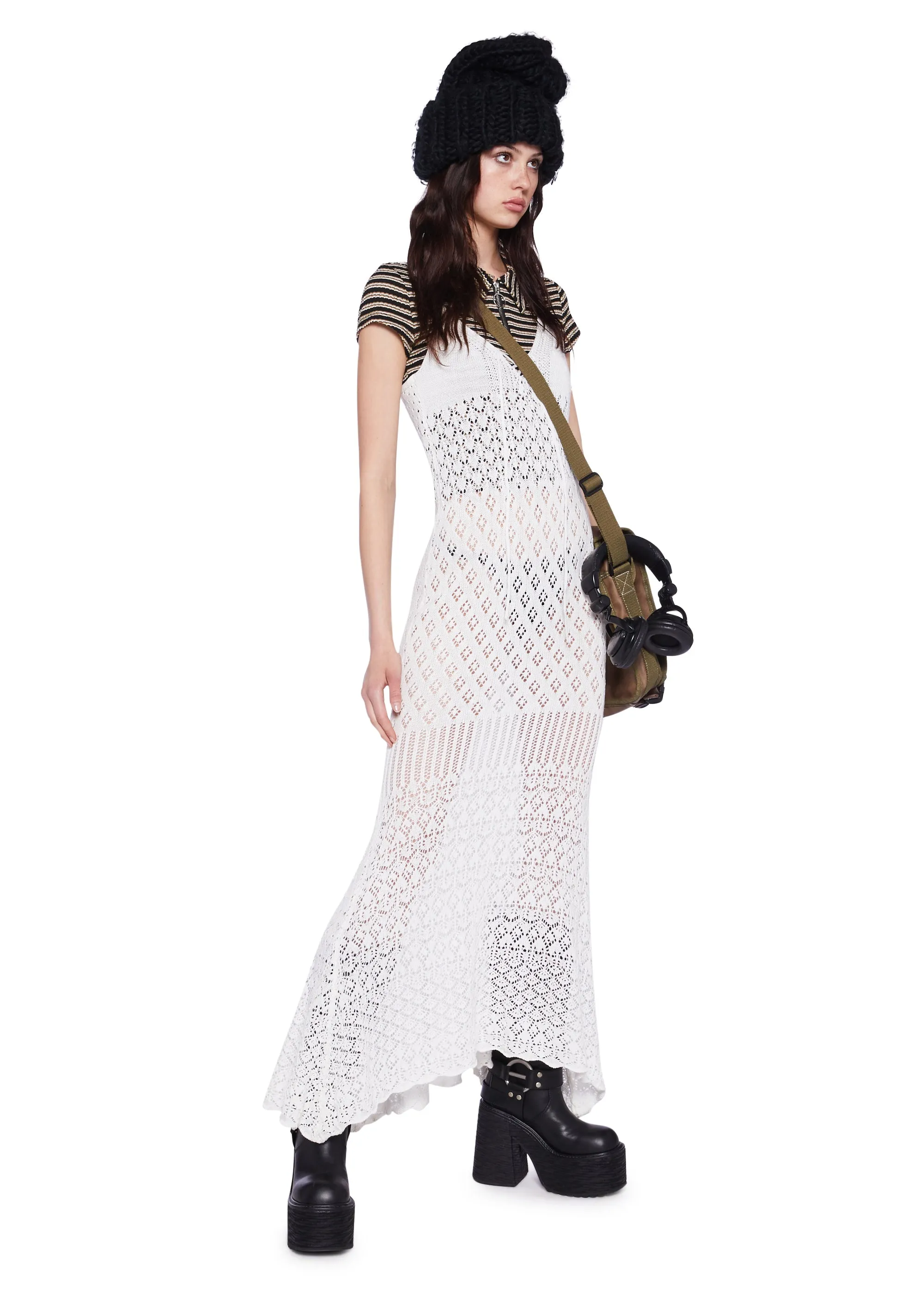 By The Sea Crochet Maxi Dress