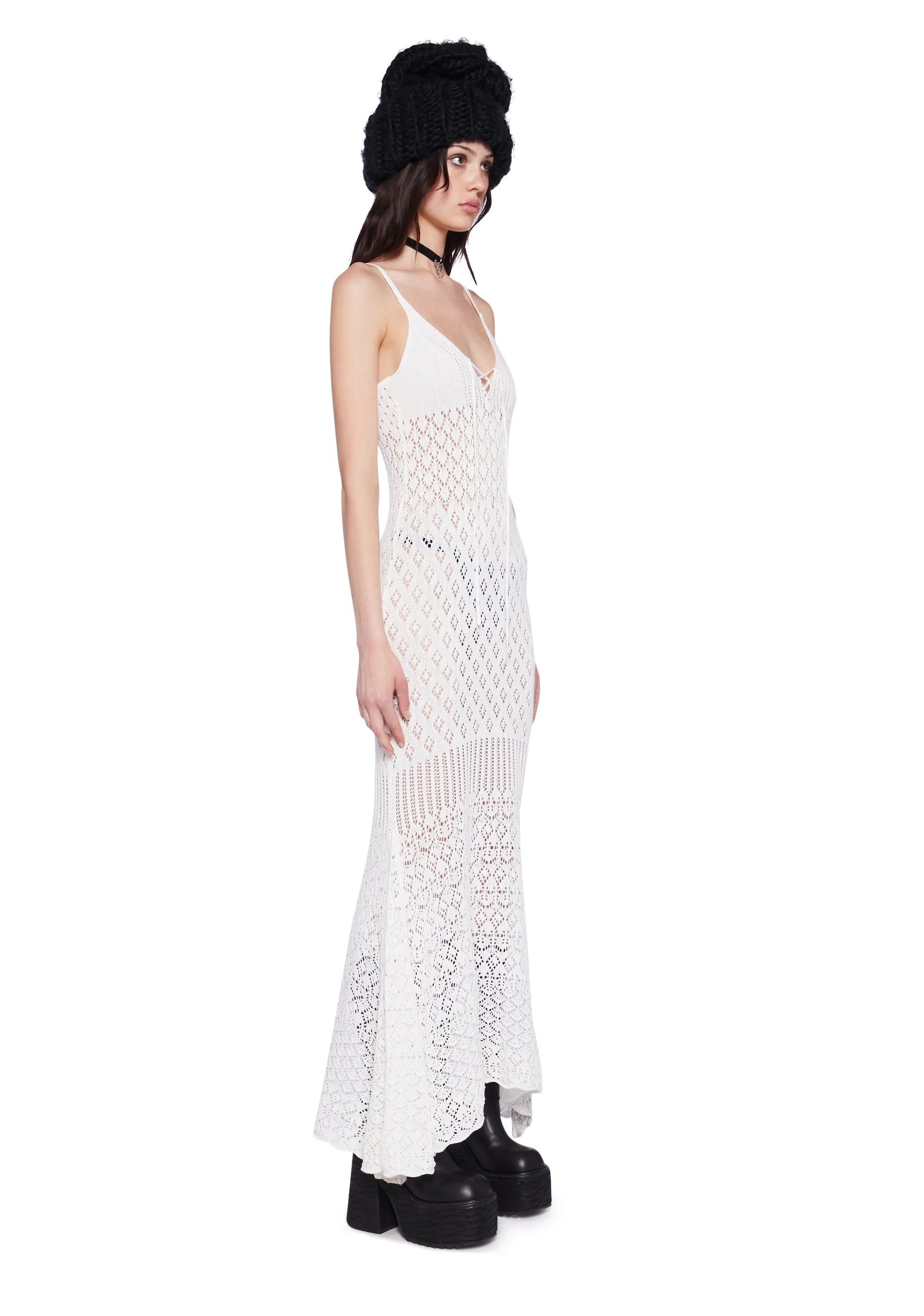 By The Sea Crochet Maxi Dress