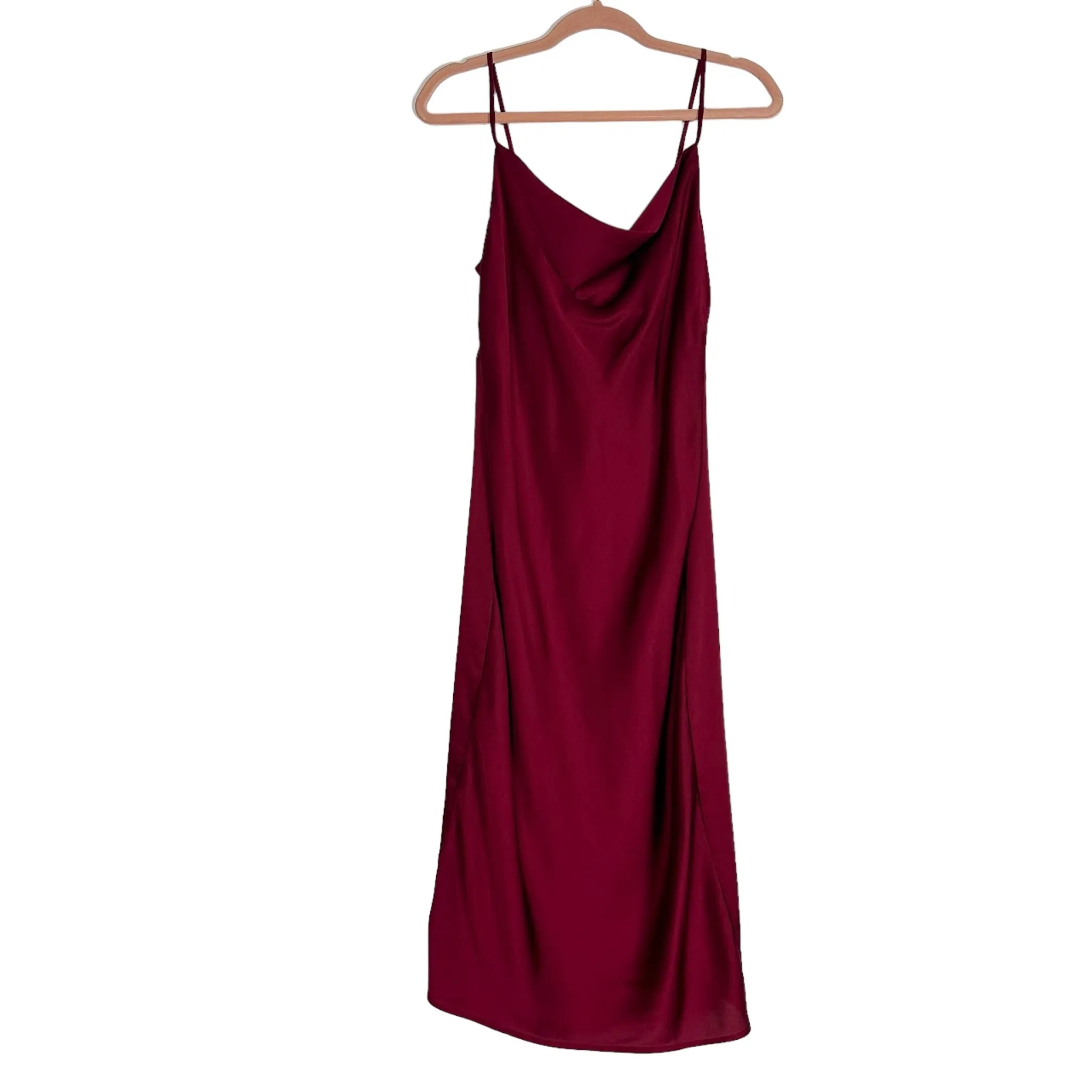 Candidly Chan Burgundy Satin Slip Dress NWT- Size S