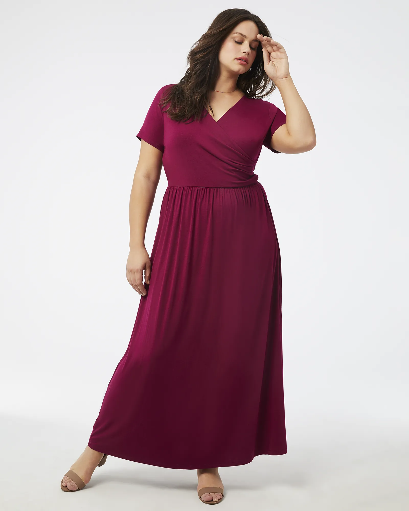 Carnation Wrap Maxi Dress | Magenta