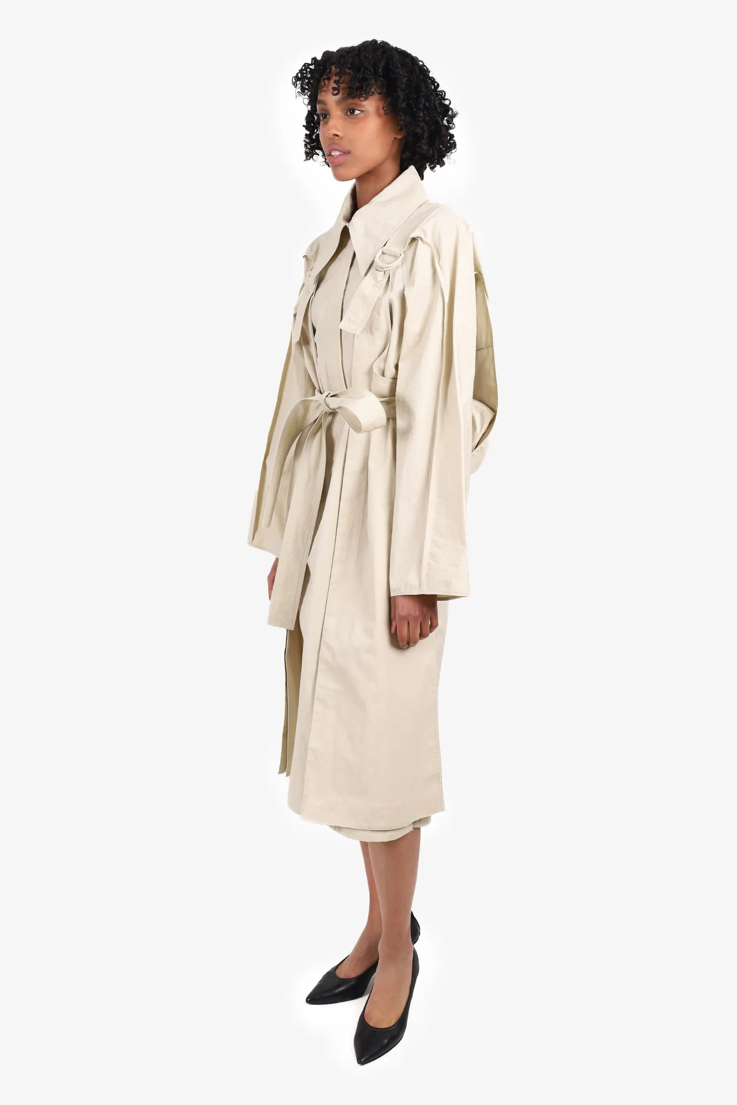 Celine by Phoebe Philo F/W '18 Taupe Trench Coat Dress Size 34