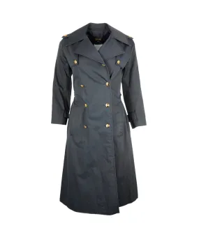 Celine Gold Button Trench Coat Navy ASL7142