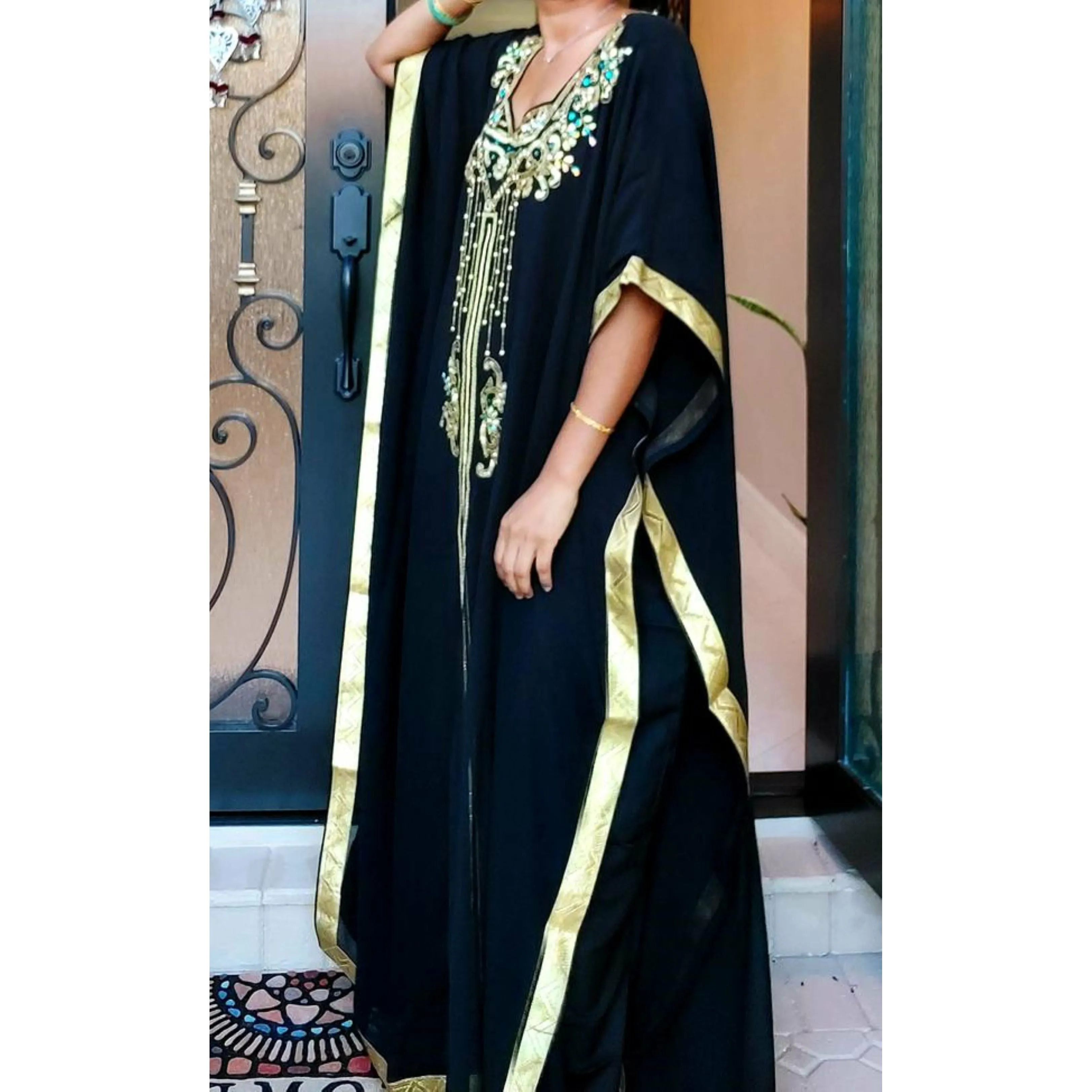 Chiffon Kaftan Maxi Dress