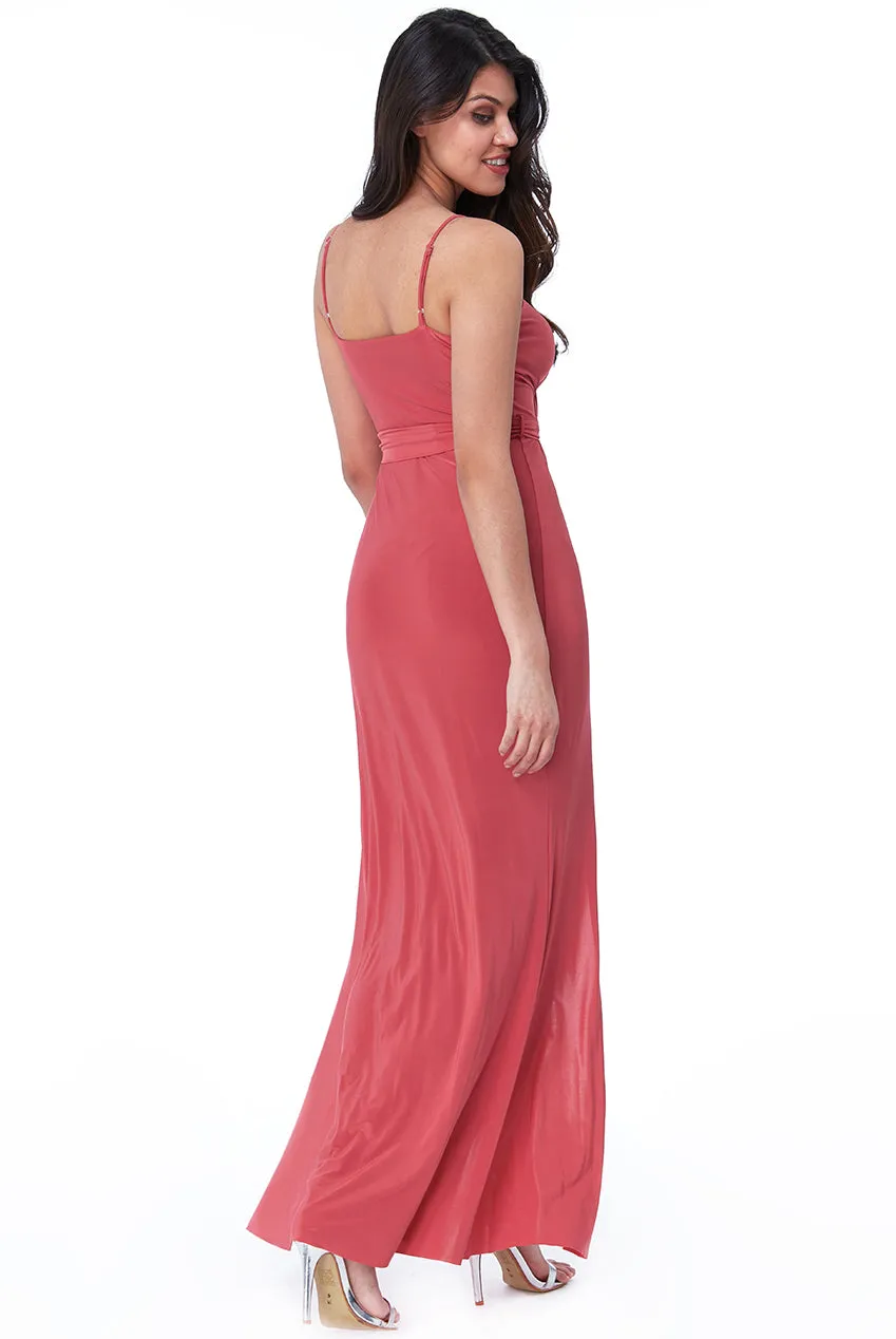 City Goddess Wrap Front Maxi Dress