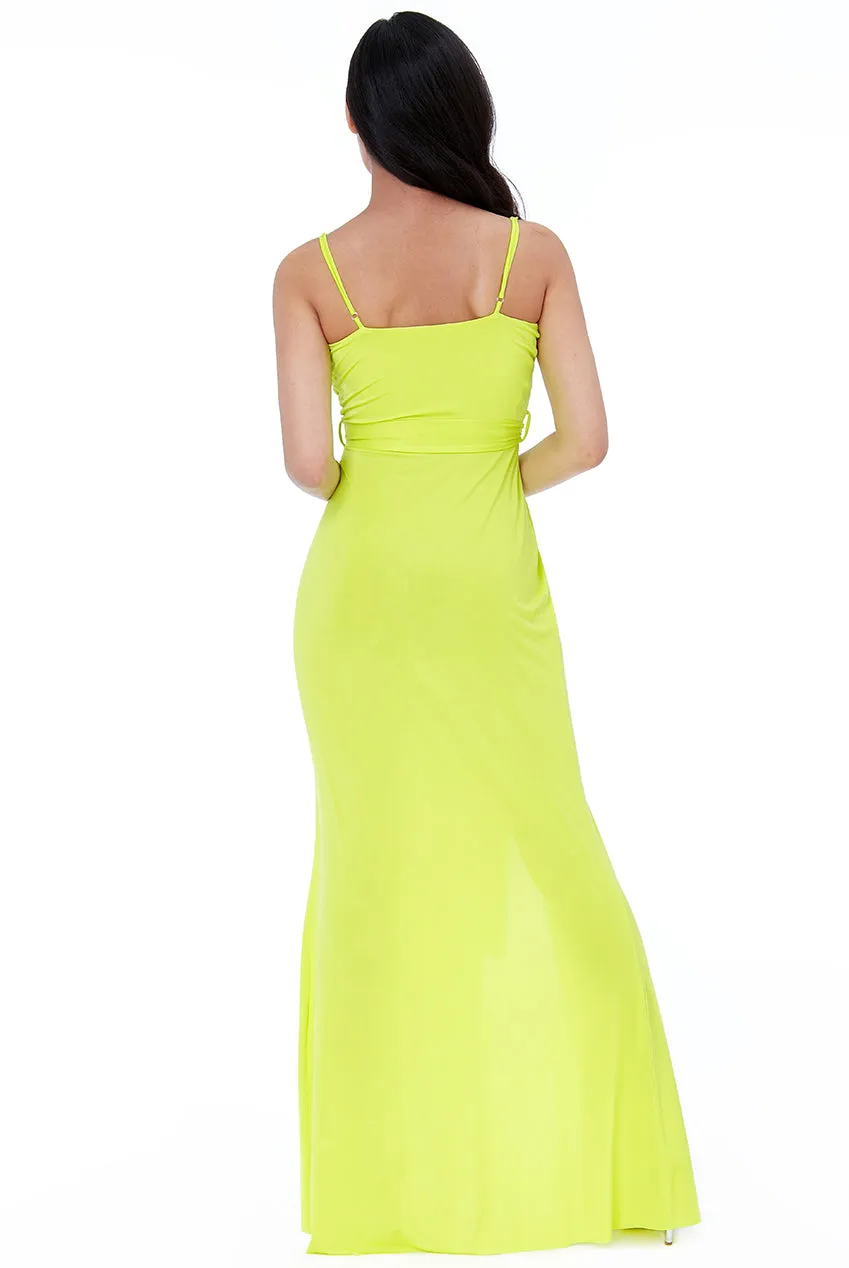 City Goddess Wrap Front Maxi Dress