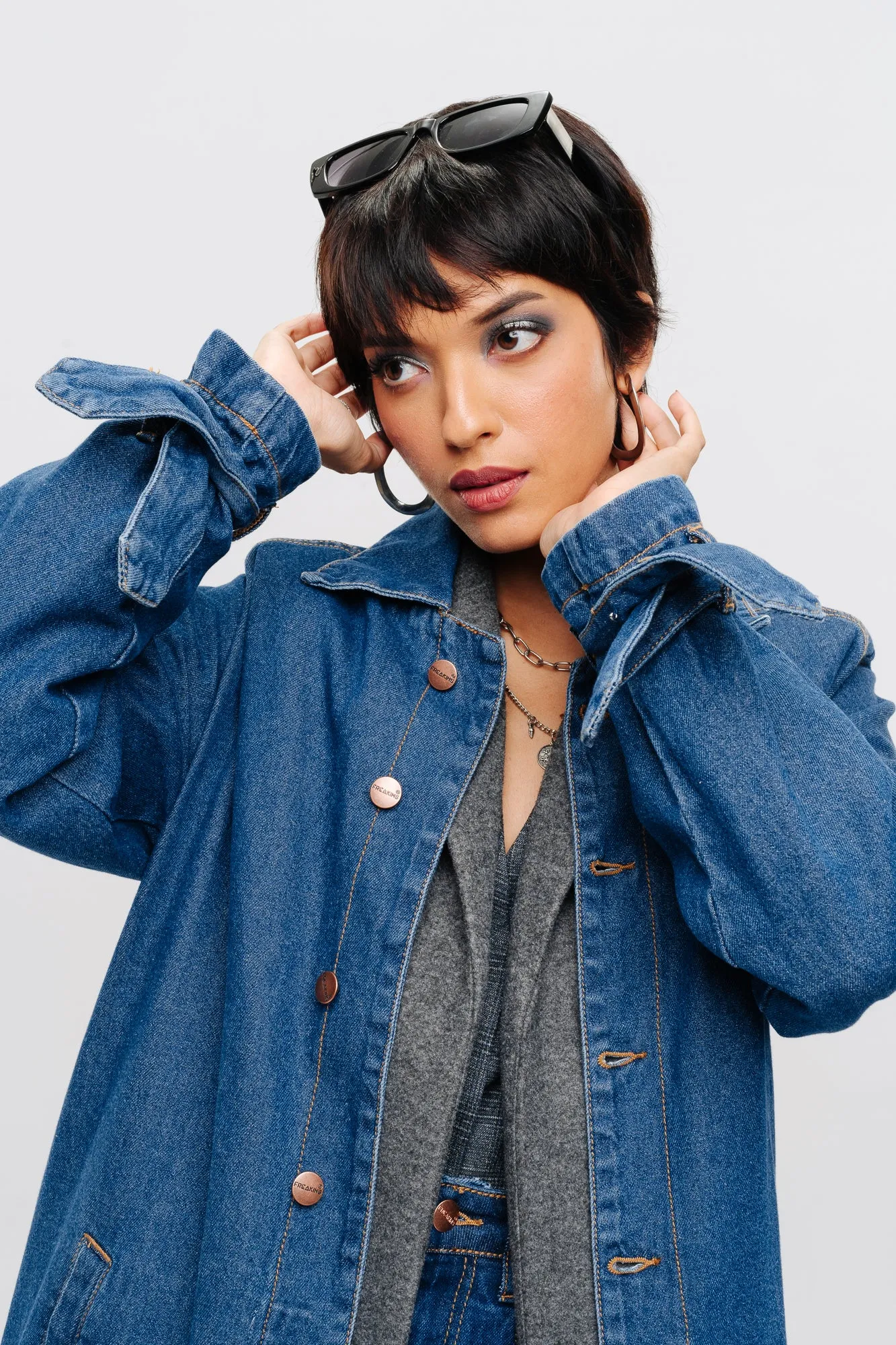 Classic Denim Trench Coat