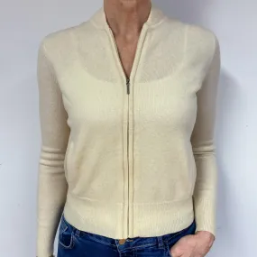 Clotted Cream Cashmere Zip Front Cardigan Medium