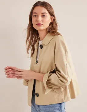 Cotton Trench Jacket-Stone