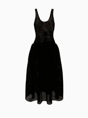 Crochet-knit midi dress