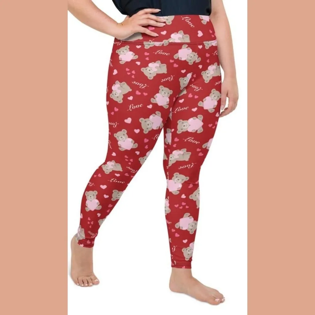 Cute Teddy Bear Plus Size Leggings