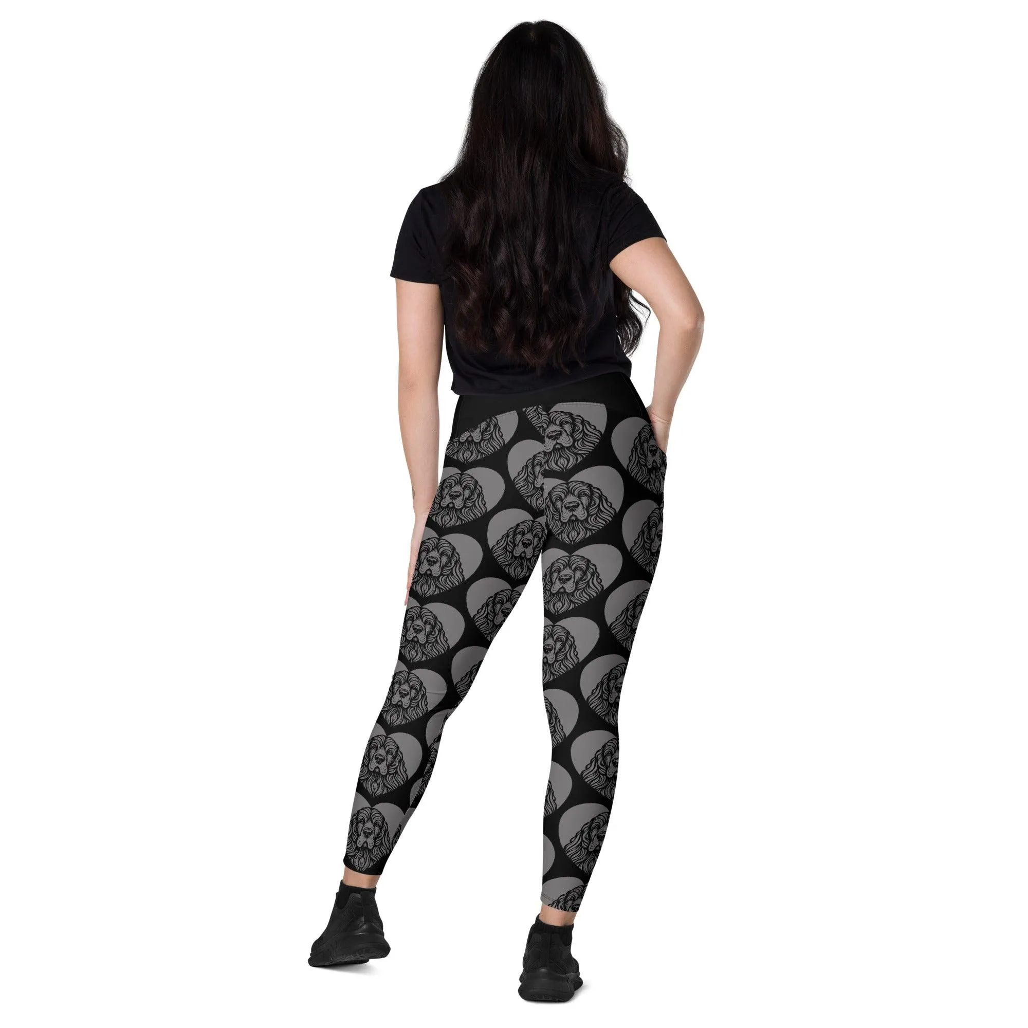 DOG BREED LEGGINGS with pockets - AMERICAN COCKER SPANIEL - HERTTAHOUND - grey