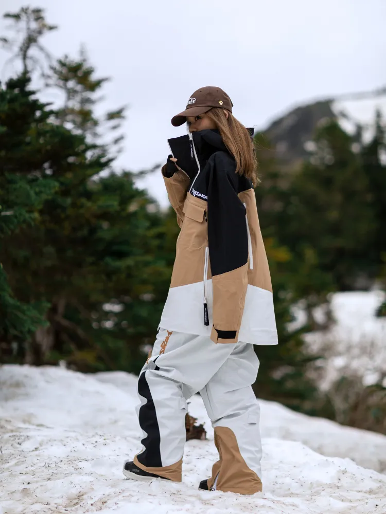 Drysnow Khaki Patchwork 3L Ski Pants - Unisex