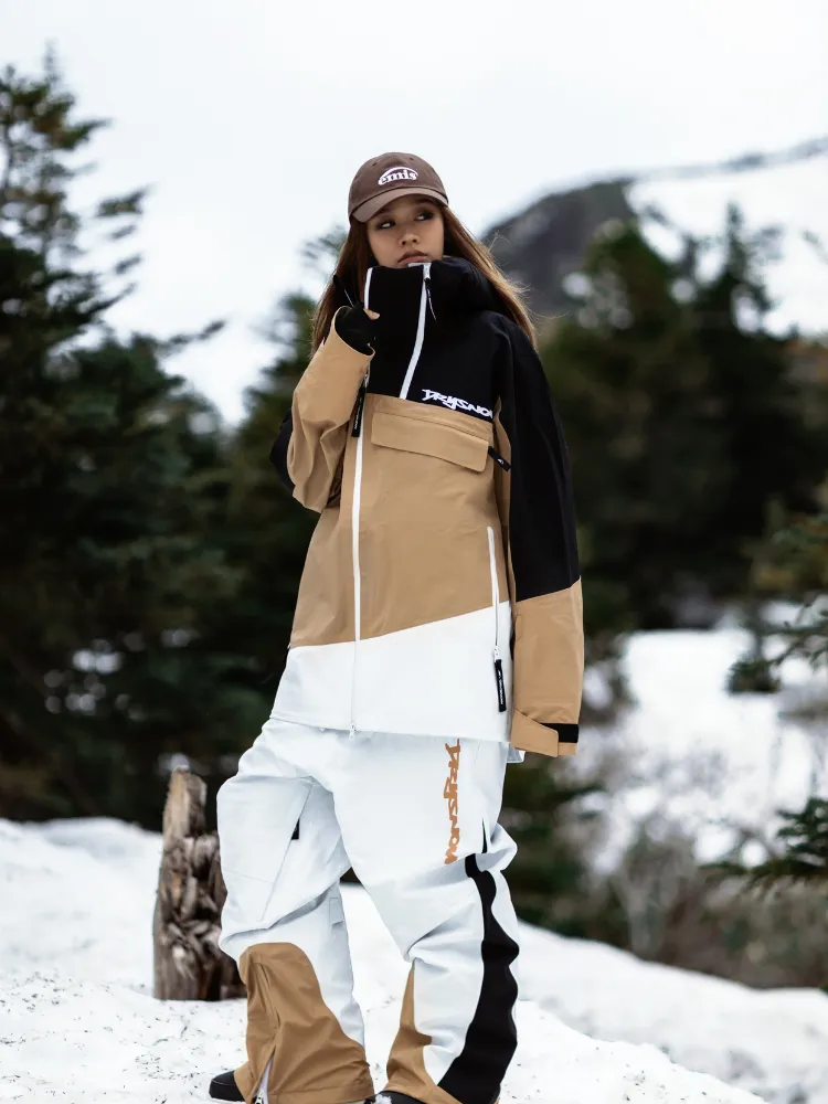 Drysnow Khaki Patchwork 3L Ski Pants - Unisex