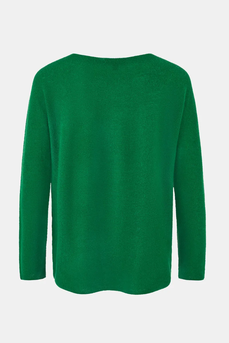 Eleri Crew Neck Cashmere Green Jumper