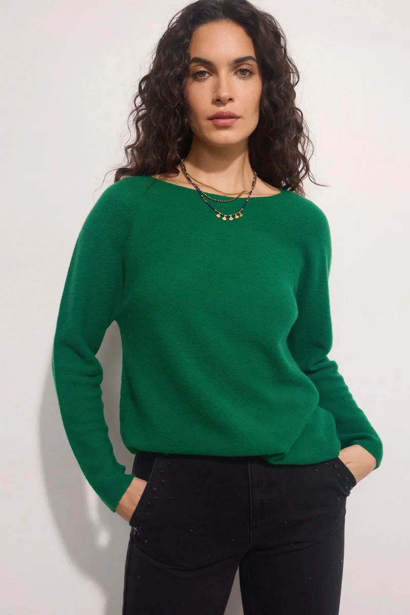 Eleri Crew Neck Cashmere Green Jumper