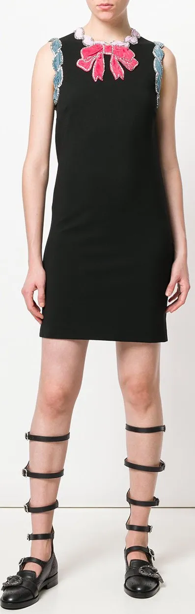 Embellished Stretch Knit Dress - Black or Ivory