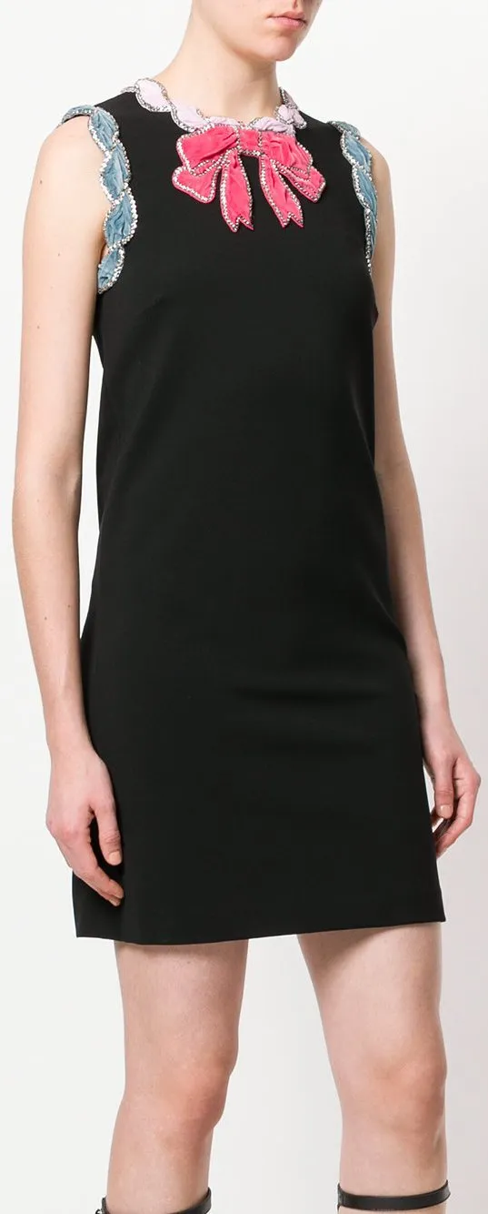 Embellished Stretch Knit Dress - Black or Ivory