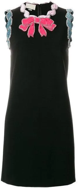 Embellished Stretch Knit Dress - Black or Ivory