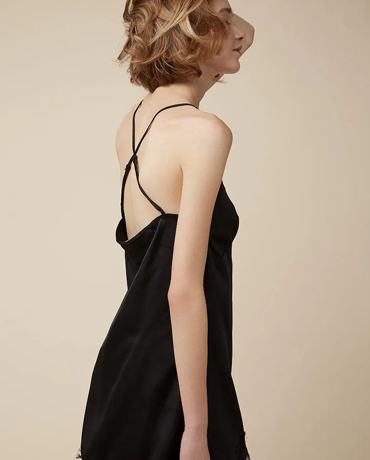 Emma Cross-Back Satin Slip