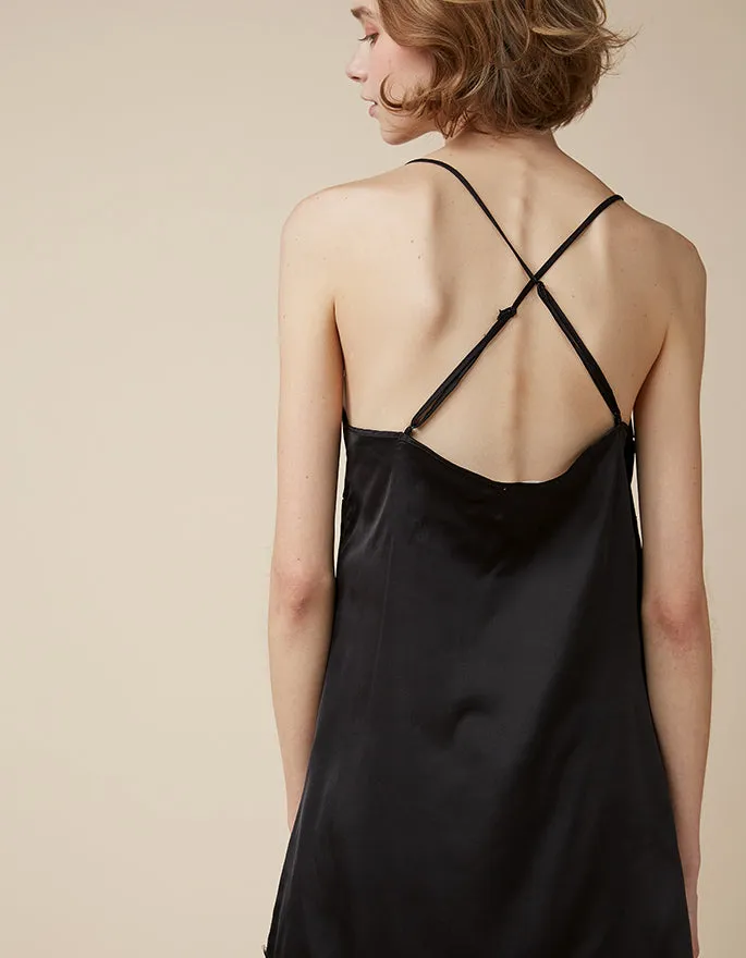 Emma Cross-Back Satin Slip