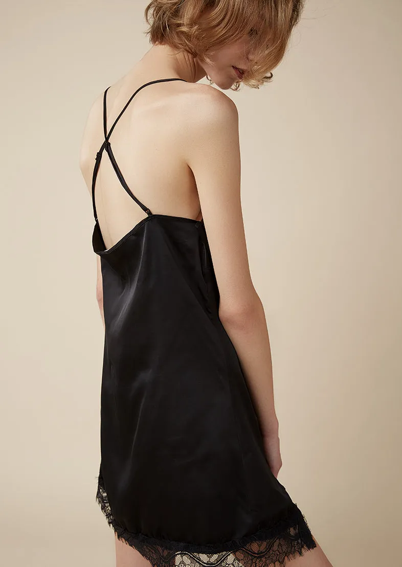 Emma Cross-Back Satin Slip