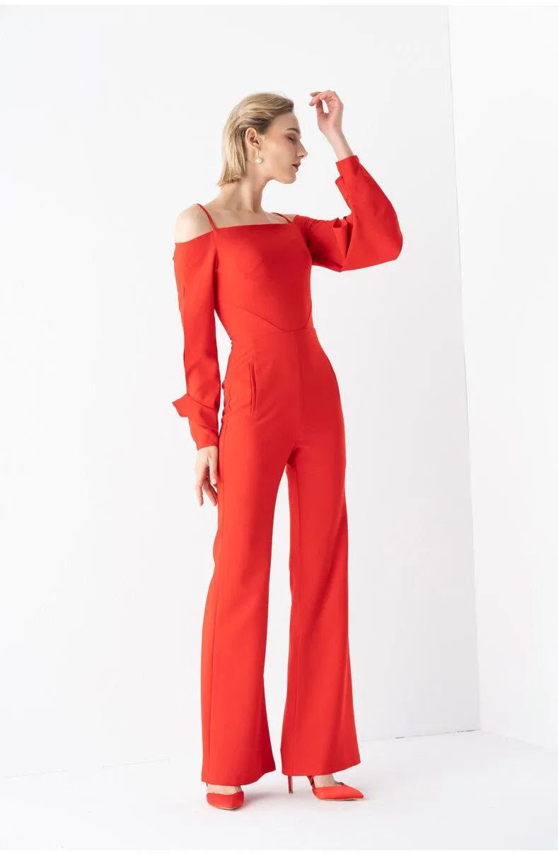 Evening sling off shoulder cocktail jumpsuit - Suri