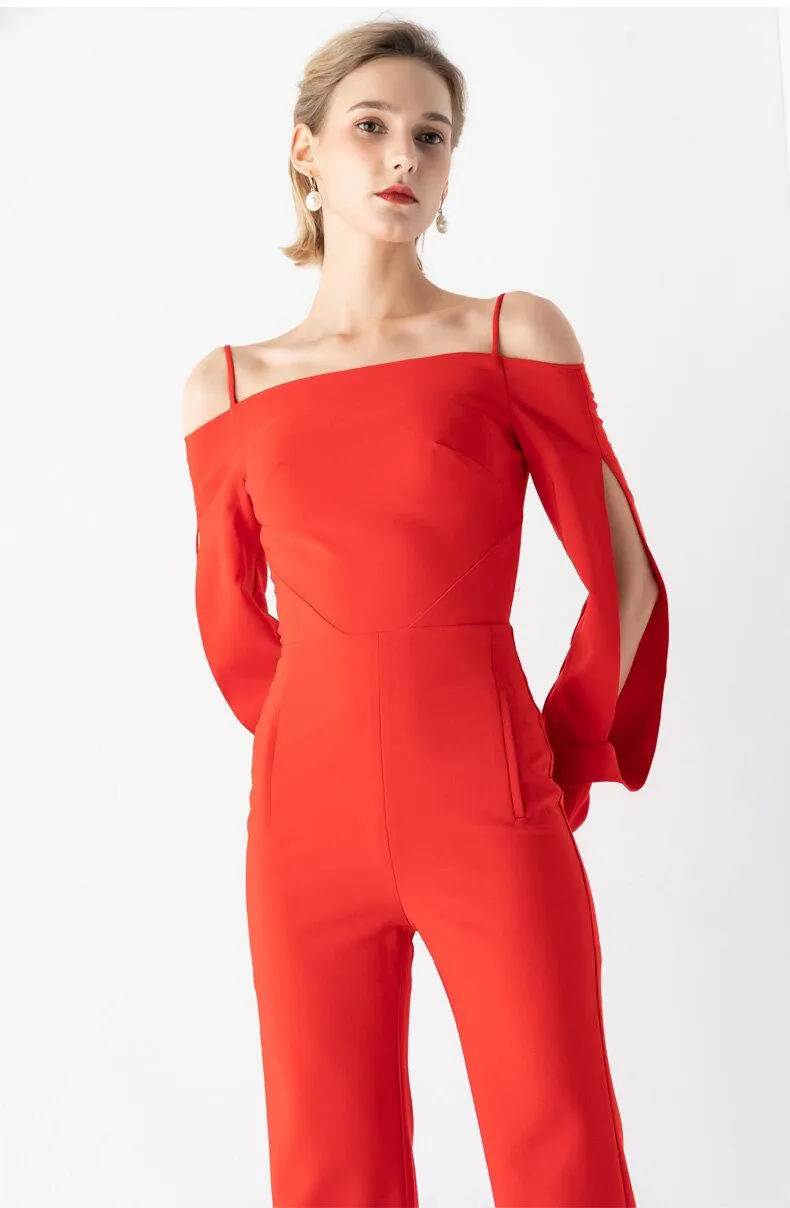 Evening sling off shoulder cocktail jumpsuit - Suri