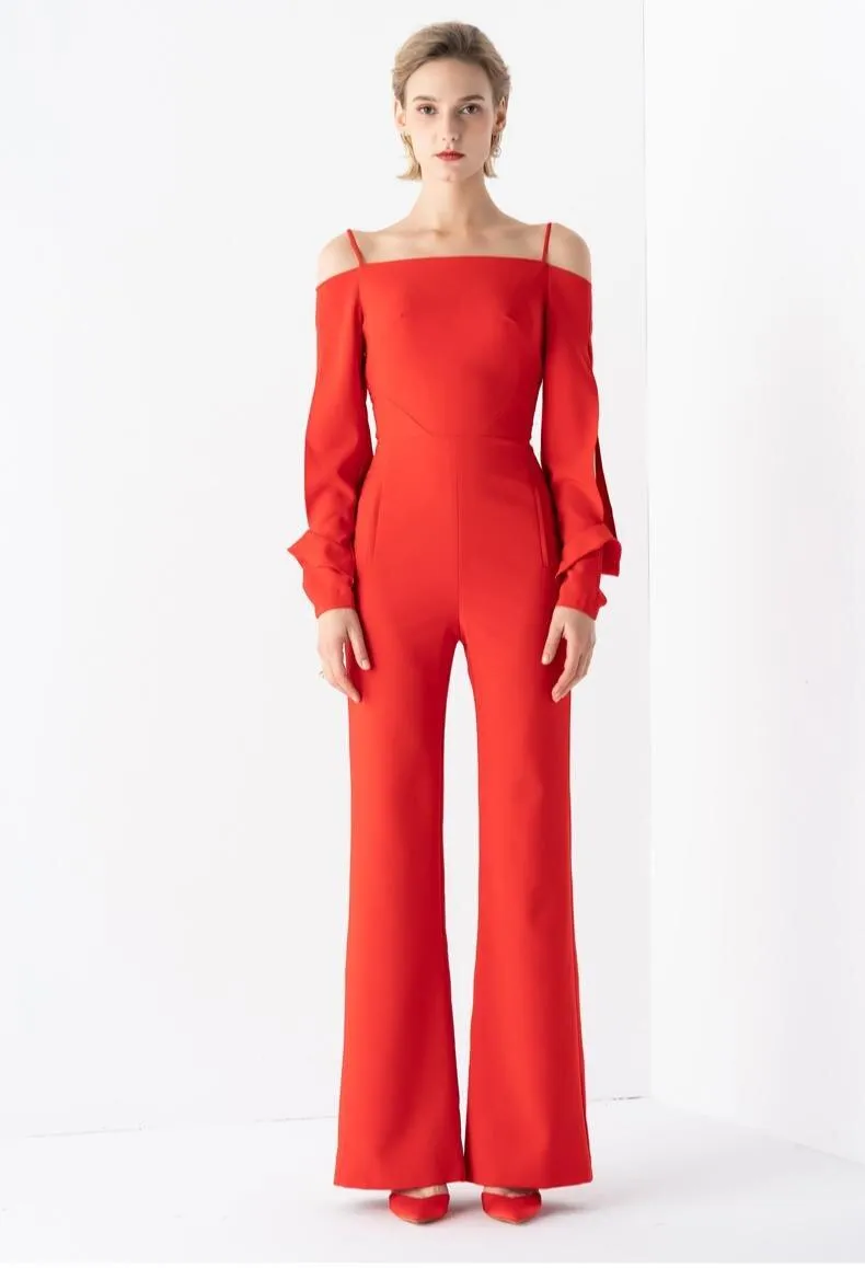 Evening sling off shoulder cocktail jumpsuit - Suri