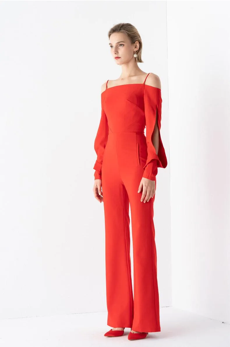 Evening sling off shoulder cocktail jumpsuit - Suri