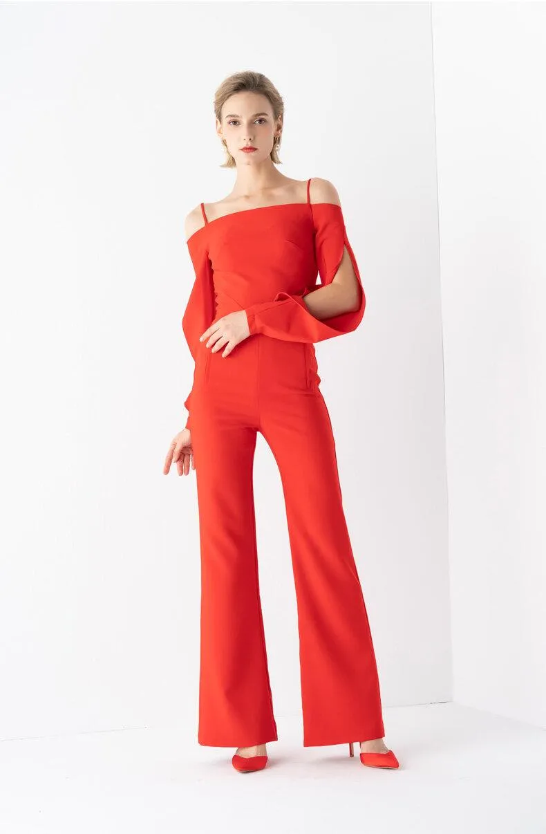 Evening sling off shoulder cocktail jumpsuit - Suri