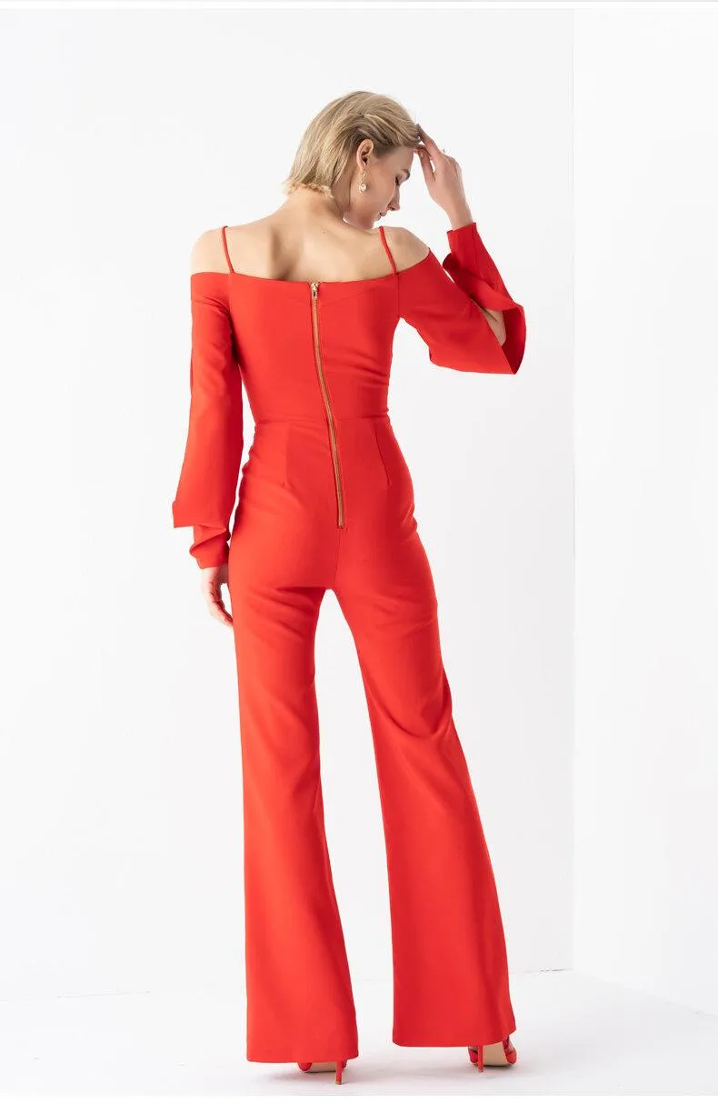 Evening sling off shoulder cocktail jumpsuit - Suri