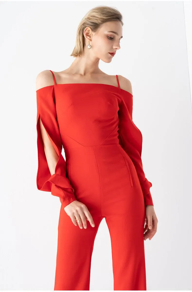 Evening sling off shoulder cocktail jumpsuit - Suri