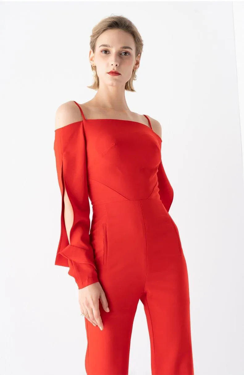 Evening sling off shoulder cocktail jumpsuit - Suri