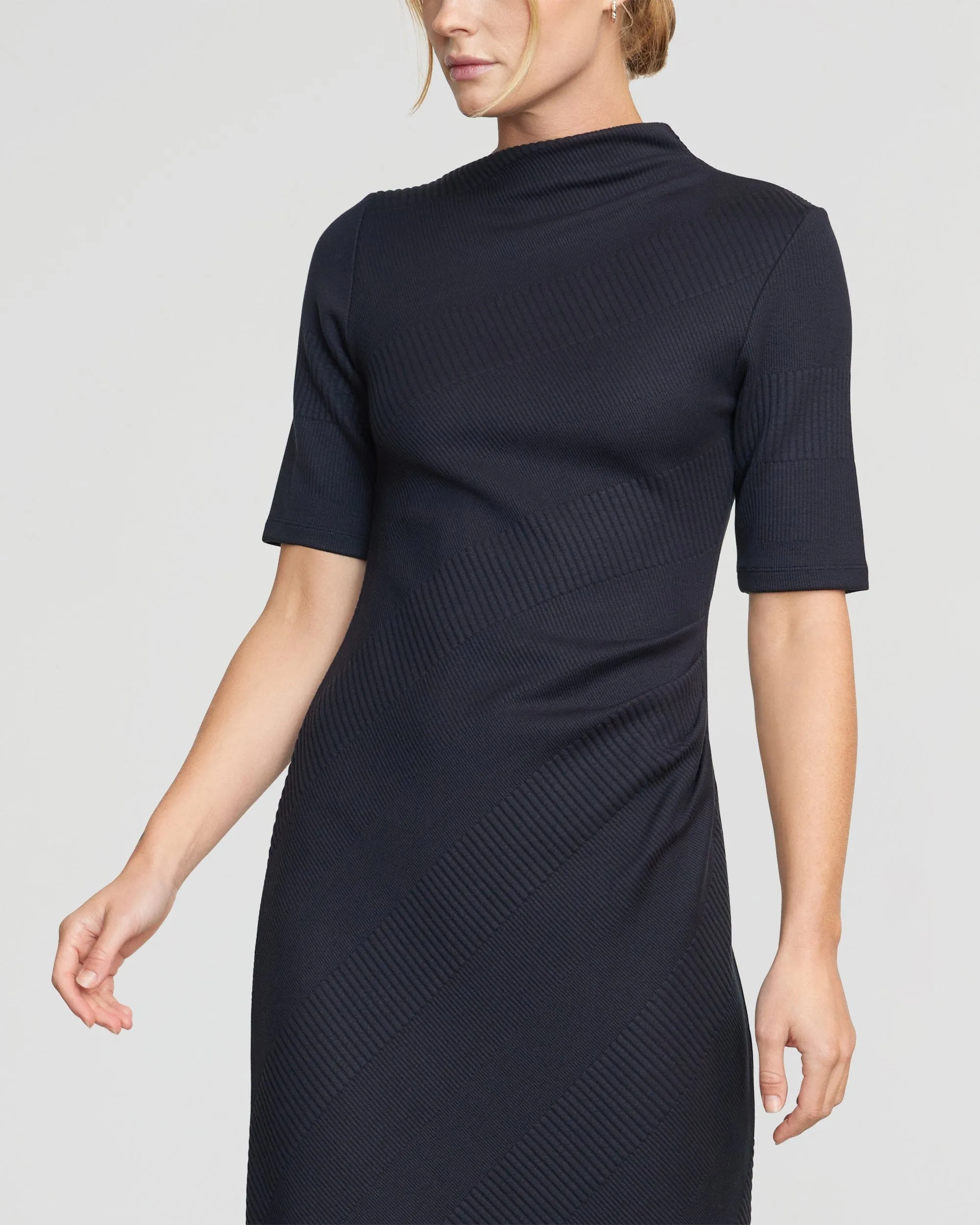 Evie Ribbed-Knit Jersey Dress