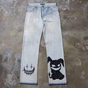 Evil clown graffiti casual street jeans