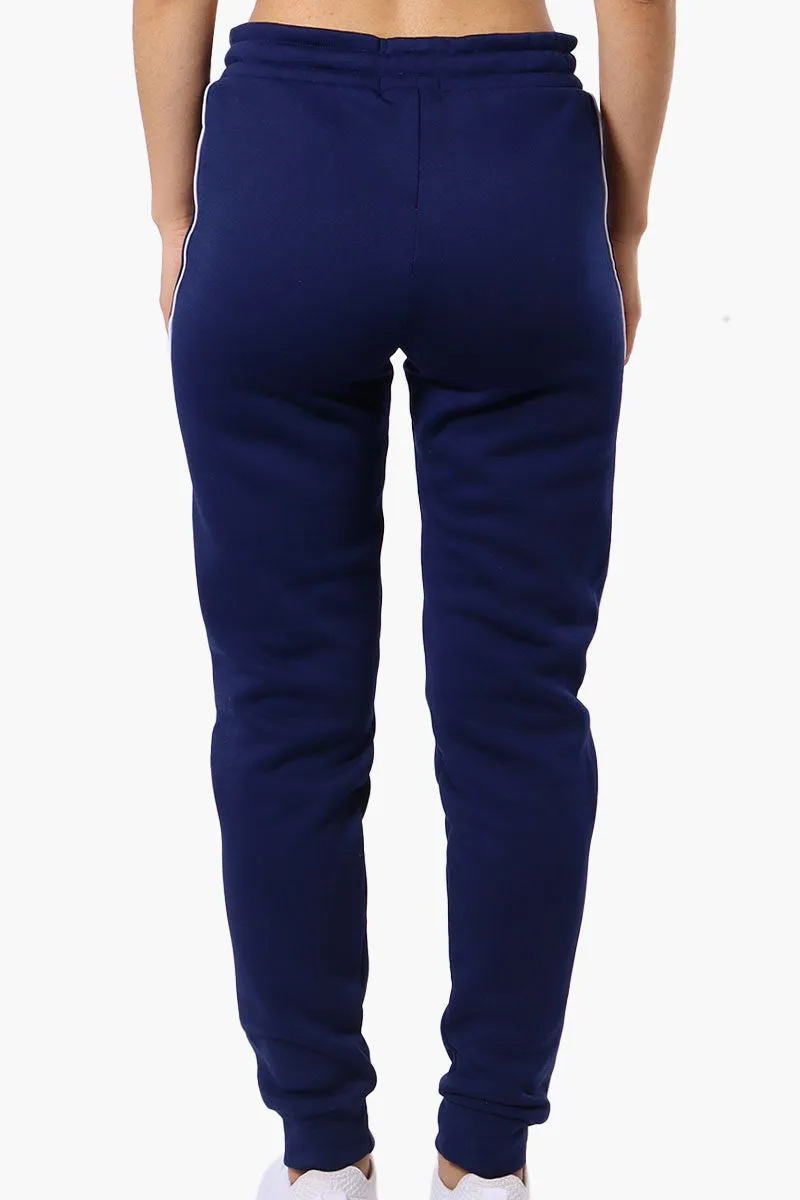 Fahrenheit Tie Waist Side Piping Joggers - Navy