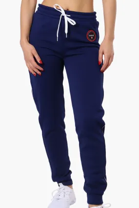 Fahrenheit Tie Waist Side Piping Joggers - Navy